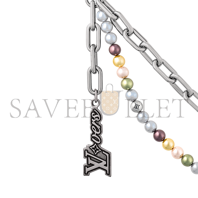 LOUIS VUITTON PEARLS CHAIN BELT AND BAG CHARM M02293